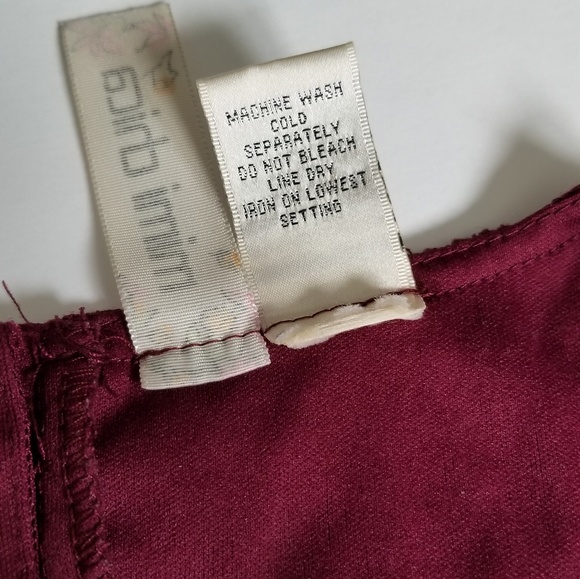 Mimi Chica Burgundy Dress Size Small 3/4 Sleeves - Picture 8 of 8